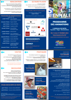 Programme des animations 5e Biennale de Pastel en Dauphiné